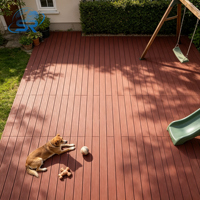 Planche de terrasse WPC 140x25mm, grain de bois embossé 3D, revêtement de sol composite extérieur pour patio, terrasse, jardin