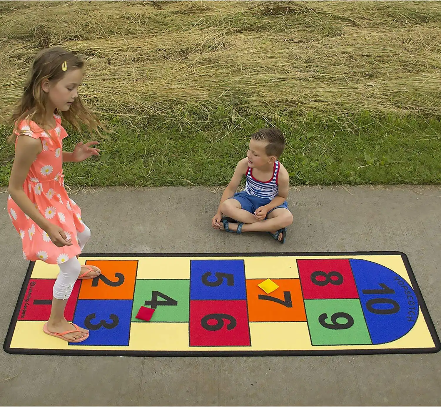 Fun-alfombra de Casa personalizada para niños, tapete con estampado de red de salto, tapete de suelo para sala de juegos