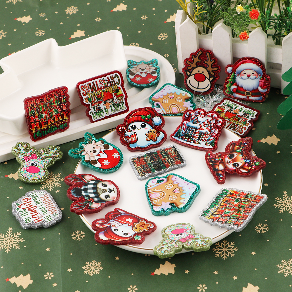 christmas acrylic badge reels