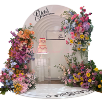 Arche de mariage au design moderne, arche de fleurs artificielles, support métallique pour la décoration de scène de fête