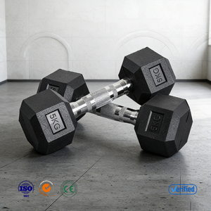 Home Strength Training Fitness Workout and Muscle Building Gym Equipment Premium Rubber Hex Dumbbell Set