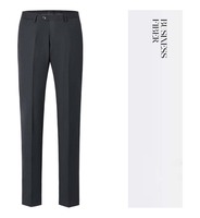 Pantalon de Costume Homme Bleu Marine Tissu Sergé Extensible Poids Moyen Coupe Slim Formel Business Bureau