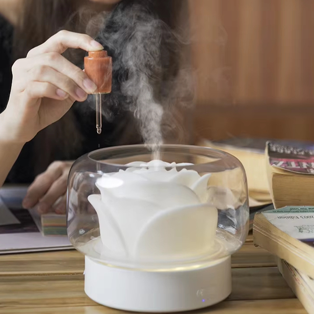 Ceramic Flower Fancy Perfume Dispenser Ultrasonic Custom Scent Home Dyfuzor Fragrance Oil Difuzor Cold Luxury Aroma Diffuser