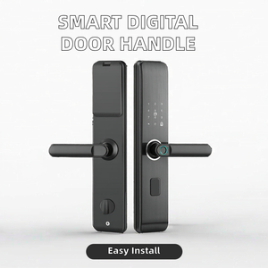 Envío rápido manija de puerta de madera Digital inteligente puerta de entrada diseño moderno sistema de bloqueo de Hotel huella digital apertura sin llave teclado aleación - Product Image 3