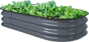 Boîte à herbes en métal galvanisé <span class=keywords><strong>pour</strong></span> jardinière Fleur de jardin ondulée grise <span class=keywords><strong>Ardoise</strong></span> Aluzinc surélevée - Product Image 2