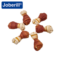 Friandises dentaires naturelles pour chiens, saveur cacahuète riche en protéines, os noué bicolore pour la santé bucco-dentaire, pour des dents propres et le contrôle du tartre