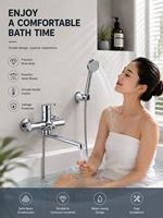 Ensemble de robinetterie de douche murale NES-CAAB19, mitigeur apparent haute pression eau chaude et froide avec bec de baignoire inférieur