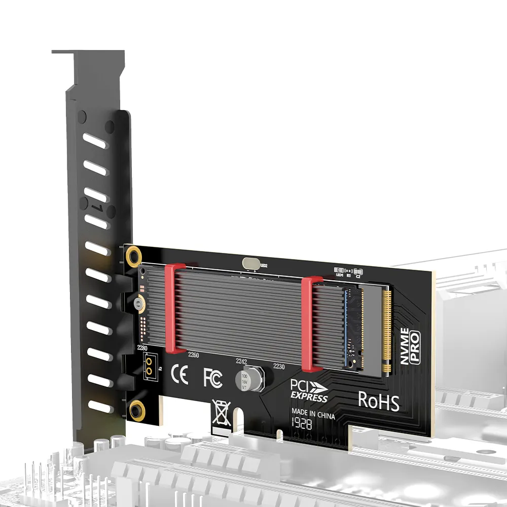 熱放散付きGPUビデオグラフィックカードPcie4xからNgffへの拡張カードM.2 NvmeSsdからNgffからPcieX4MキーSsdアダプター