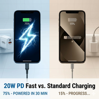 Chargeur rapide universel 20W double port, vente en gros d'usine, logo OEM personnalisé, chargeur de téléphone portable portable PD QC 3.0 avec prise US pour ordinateur portable