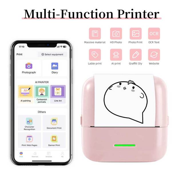 Custom Mini Thermal Label Printer Wireless Factory Direct Supply OEM ODM Printer X5 AI Printer