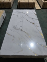 Panneau mural décoratif intérieur en PVC effet marbre, haute brillance, ignifuge, 1220x2440mm, 3mm, étanche, pour usage domestique et salle de sport