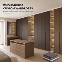 Style moderne, mélamine et panneaux de fibres à densité moyenne ordinaires, utilisés pour les panneaux de fibres dans les armoires sur mesure dans toute la maison