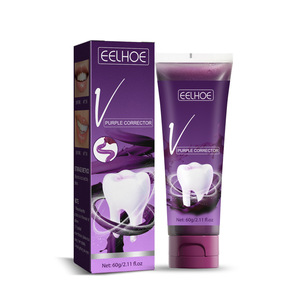 OEM ODM <span class=keywords><strong>EELHOE</strong></span> <span class=keywords><strong>V34</strong></span> Pasta Dental Blanqueadora Correctora Morada 60g Tubo con Aroma Natural a Menta para Dientes Amarillos - Product Image 6