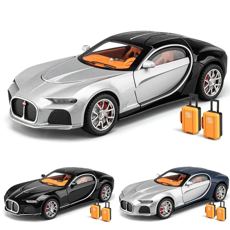 Commercio all'ingrosso 1:24 Atlantic alloy Diecast Car Vehicle Toys modello classico in miniatura Pull Back Sound & Light Collection Gift For Kids