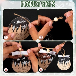 8Pcs 3D Bằng Gỗ Acrylic Giáng Sinh Cutouts Tuần Lộc Người Tuyết Bông Tuyết Đồ Trang Trí Mùa Đông Treo Đồ Trang Trí Cho Cây - Product Image 3