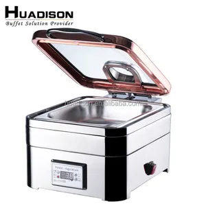 Huadisonホスピタリティは、ビュッフェホテル用のチャファー摩擦皿フードウォーマーローズゴールド摩擦皿ポンドを提供します