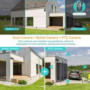 กล้องวงจรปิด Regis V380 4MP เลนส์คู่ รองรับซิม 4G สำหรับภายนอกอาคาร กันน้ำ ตรวจจับมนุษย์ แบบกระบอก หมุนได้ ควบคุมผ่านเครือข่าย - Product Image 3