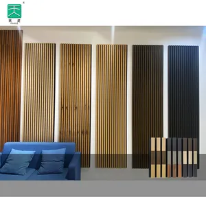 TianGe pannelli acustici compositi in legno Mdf ad alta densità Akupanel nero per pareti e soffitti per Hotel