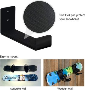 Supporto a Parete per Snowboard, Espositore per Sci, Montaggio a Parete per Casa e Garage, Scaffale in Metallo Solido per Conservazione Tradizionale - Product Image 3