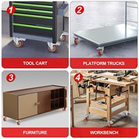 Ensemble de 2 roulettes de 4 pouces, robustes, pivotantes, avec frein, grandes roulettes industrielles pour chariot, meubles