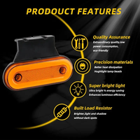 Feux latéraux de marqueur de 4,5 pouces à LED rouge ambre 12V 24V pour camion remorque, lampe de dégagement ovale, feux arrière étanches