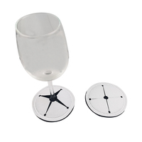 Dessous de verre en néoprène pour Sublimation, 8 pièces, blanc, pour verre de vin jetable, protection de Table à Double couche, pour la fête