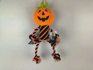 مخصص دائم جودة عالية الحيوانات الأليفة مضغ لعبة أفخم محشوة جمجمة هالوين الرجل حيوان أليف هالوين للكلاب - Product Image 4