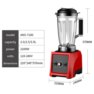 เครื่องปั่นอุตสาหกรรมความเร็วสูง 2200 วัตต์ พร้อมโถพลาสติกขนาดใหญ่ ขายส่งจากโรงงาน สามารถปรับแต่งโลโก้ได้ เครื่องปั่นแบบตั้งโต๊ะ 2200 วัตต์ ความเร็วสูง - Product Image 4