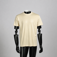 T-shirt Homme Personnalisé avec Logo OEM en Coton Mercerisé, Col Rond, Coupe Slim, Léger, Idéal pour l'Été – Modèle Simple