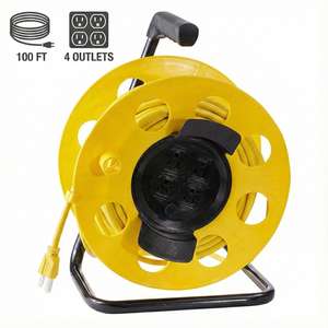 Carrete de Cable de Extensión para Exteriores de Alta Resistencia Linsheng OEM ODM con Certificación UL, 100 Pies, 16/3 SJTW, 4 Tomas de Corriente - Product Image 2