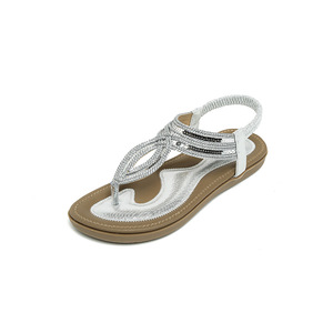 Sandals Women Summer Open Toe Beaded Strap Closure Fashion Trend Cushioned PU Lining EVA Outsole - Product Image 2