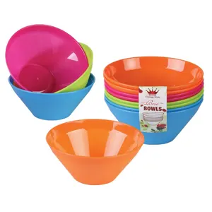 Unbreakable Large Cereal Bowls BPA-Free Salad Bowls Stackable Colour Bowls for Serving Soup Oatmeal Pasta Noodle Set of 8