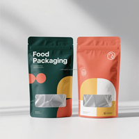 Vente en gros de sacs en plastique avec zip-lock à fenêtre personnalisés pochette sur support emballage alimentaire pour biscuits et épices avec impression de logo pour aliments pour animaux de compagnie