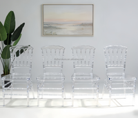 Chaises en résine PC transparente, design moderne, empilables, pliables, pour extérieur, appartement, sous-sol, hôtel, hôpital, salon