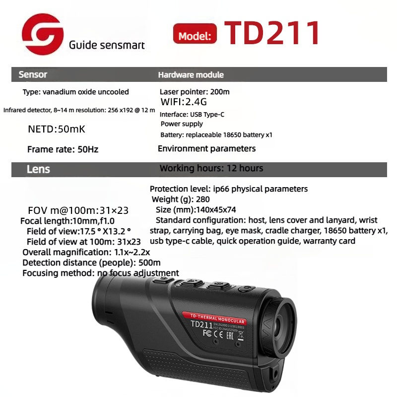 TD211 longitud focal 10mm, f1.0