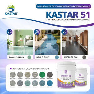 KASTAR 51 Revestimiento de Piso Líquido Autonivelante 3 en 1 de Resina Epoxi con Arena de Color, Impermeable - Product Image 2