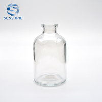 Flacon en verre moulé transparent de 50 ml, bouteille en verre moulé transparente, emballage pharmaceutique pour le stockage de liquides