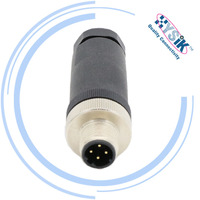 Conector M12 de Montaje en Campo, Cable PG7, Chapado en Oro, Intercambiable con la Serie HARTING SACC-M12, Conector Industrial