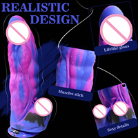 Nuevo Dildo Anal Realista de 9.5'' con Ventosa, Color Fantasía, para Juego a Manos Libres, Solo o con Correa, para Mujeres y Hombres