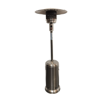 Chauffage de jardin d'extérieur portable sur pied en acier inoxydable, table à gaz propane avec table à feu et parasol