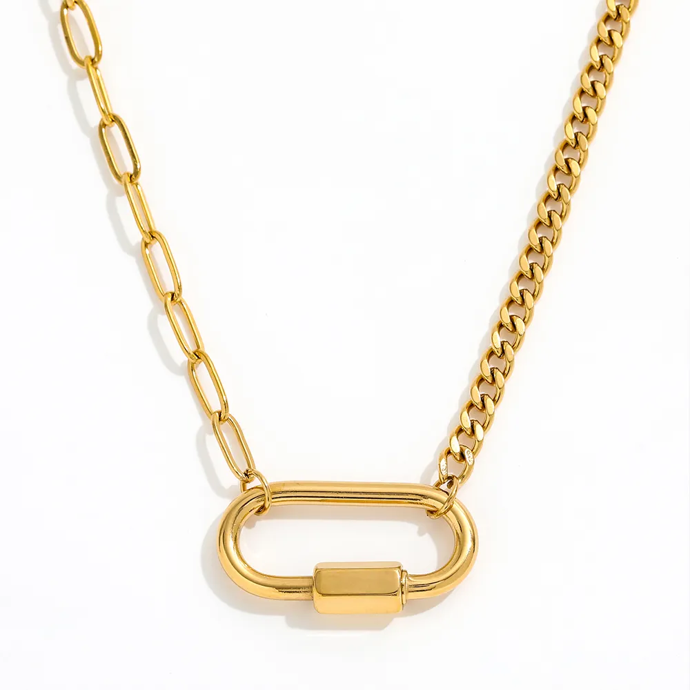 Joolim Sieraden Unisex 18K Vergulde Klimmen Haak Hanger Verklaring Chunky Ketting Klimmer Rvs Ketting