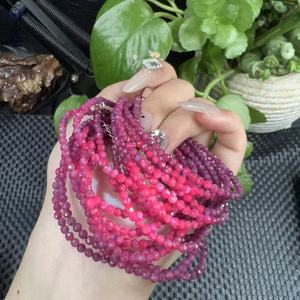 925 Bạc Inlay tự nhiên <span class=keywords><strong>Ruby</strong></span> đá pha lê mặt hạt Vòng đeo tay cho món quà - Product Image 4