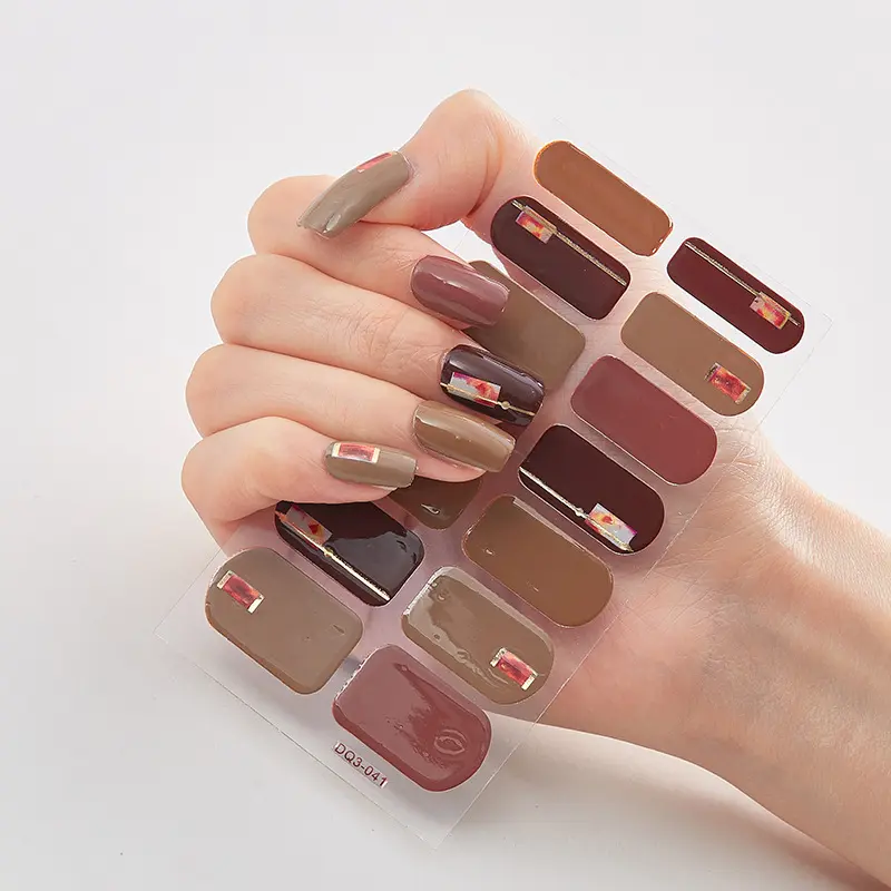 Custom OEM best price blooming design 100% nail polish strips, nail art wraps nail stickers