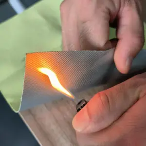 Tecido revestido de prata Aramid para proteção de segurança industrial, pano retardador de chamas