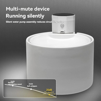 Fontaine à eau pour chat en céramique rechargeable - 5000 mAh, système de filtration à capteur de mouvement avec indicateur LED et design moderne