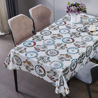 Nappe de table en plastique résistante à la chaleur RNPT Platinum Luxury White Pomegranate Print, rouleau de nappe facile à nettoyer / nettoyage facile, rectangulaire