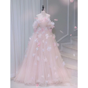 2025 nuova luce di lusso rosa fata sogno di alta qualità moda abito da sera - Product Image 2