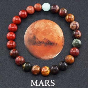 Pulsera de cuentas de piedra natural de 8 mm con diseño de planetas <span class=keywords><strong>del</strong></span> sistema solar, joyería de moda personalizada, Guardianes <span class=keywords><strong>del</strong></span> Sistema Solar, pulsera curativa de la Tierra y el Sol. - Product Image 4