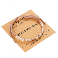 Bracelet « Jusqu'à ce que nous nous réunissons » en code Morse, bracelet avec message secret, cadeau pour elle, bracelet en cristal de guérison, bracelet tressé en code Morse