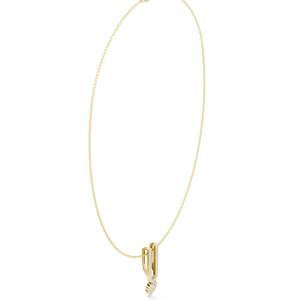 Latest Design Pavé Diamond U Shaped Horseshoe Arch Pendant <b>Necklace</b> Luxury Jewelry for Women Gift for Export Price - Product Image 3